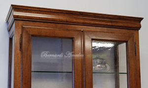 Louis Philippe style display cabinet handcrafted in solid walnut wood with 2 doors
